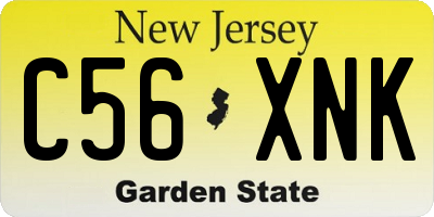 NJ license plate C56XNK