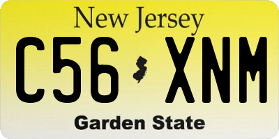 NJ license plate C56XNM