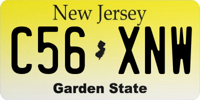 NJ license plate C56XNW