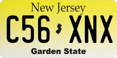 NJ license plate C56XNX