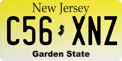 NJ license plate C56XNZ