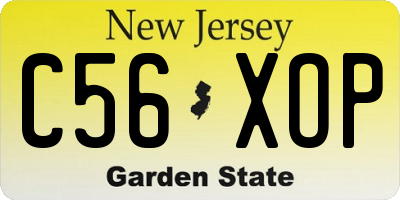 NJ license plate C56XOP