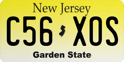 NJ license plate C56XOS