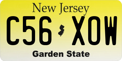 NJ license plate C56XOW