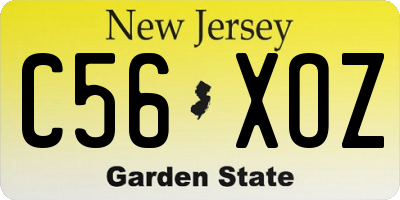 NJ license plate C56XOZ