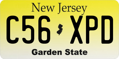 NJ license plate C56XPD