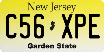 NJ license plate C56XPE