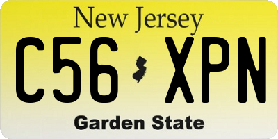 NJ license plate C56XPN