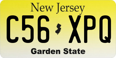 NJ license plate C56XPQ