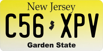 NJ license plate C56XPV