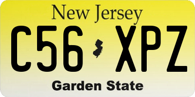 NJ license plate C56XPZ
