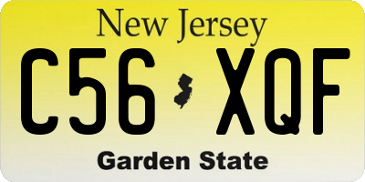 NJ license plate C56XQF