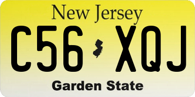 NJ license plate C56XQJ