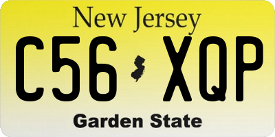 NJ license plate C56XQP