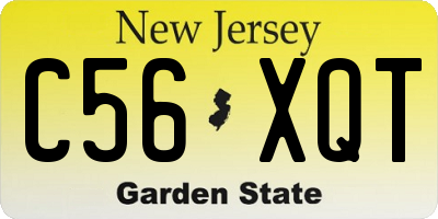 NJ license plate C56XQT