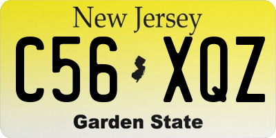 NJ license plate C56XQZ