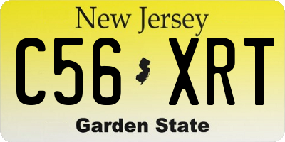 NJ license plate C56XRT