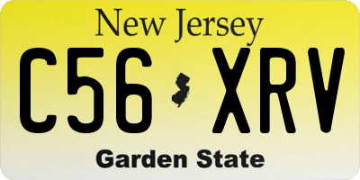 NJ license plate C56XRV