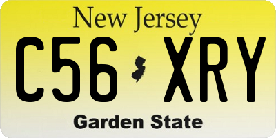 NJ license plate C56XRY