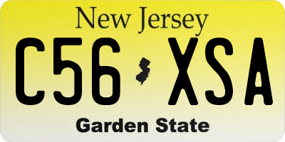 NJ license plate C56XSA
