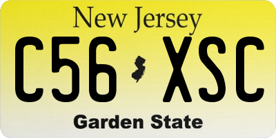NJ license plate C56XSC