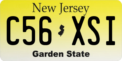 NJ license plate C56XSI
