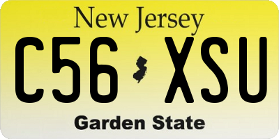 NJ license plate C56XSU