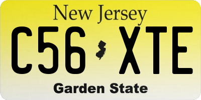 NJ license plate C56XTE
