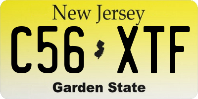 NJ license plate C56XTF