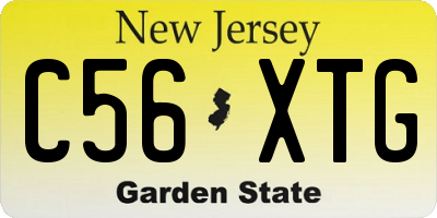 NJ license plate C56XTG