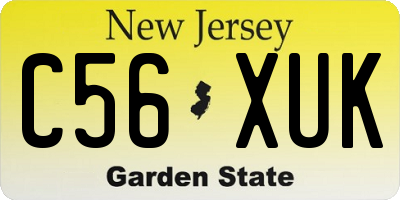 NJ license plate C56XUK