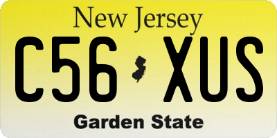 NJ license plate C56XUS