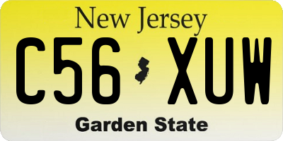 NJ license plate C56XUW