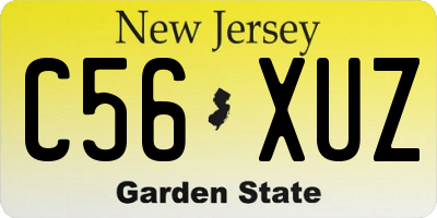 NJ license plate C56XUZ