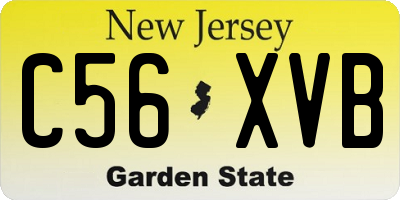 NJ license plate C56XVB