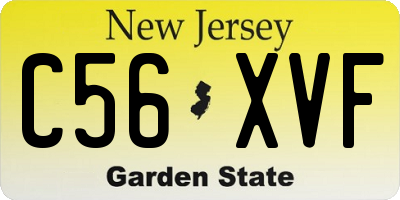 NJ license plate C56XVF