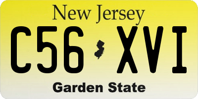 NJ license plate C56XVI