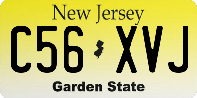 NJ license plate C56XVJ