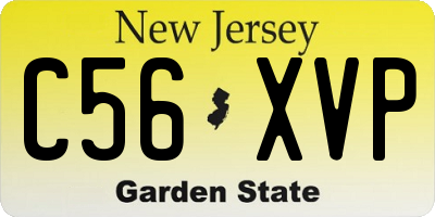 NJ license plate C56XVP