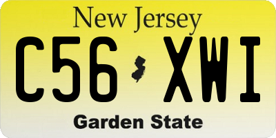 NJ license plate C56XWI