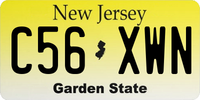 NJ license plate C56XWN