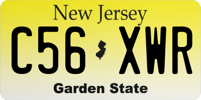 NJ license plate C56XWR