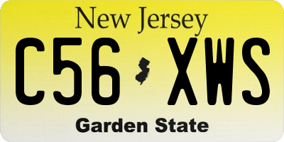 NJ license plate C56XWS