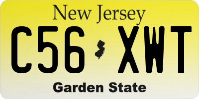 NJ license plate C56XWT