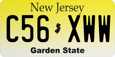 NJ license plate C56XWW