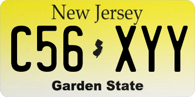 NJ license plate C56XYY