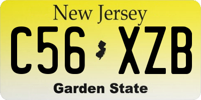 NJ license plate C56XZB