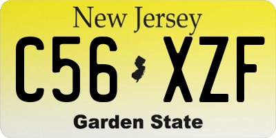 NJ license plate C56XZF
