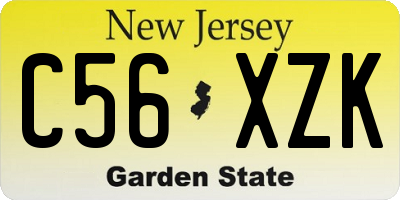 NJ license plate C56XZK