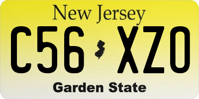 NJ license plate C56XZO